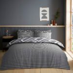 Reversible Geometric Duvet Cover Set - Charcoal - Image 2