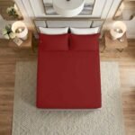 Premium Home Essentials Plain Fitted Sheet - Red