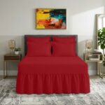Plain Dyed Polycotton Valance Sheet - Red
