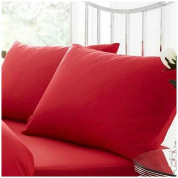 Soft Percale Breathable Pillowcase - Red