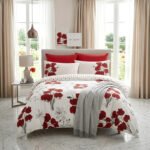 Botanical Duvet Cover Set Reversible Polka Dot - Red