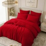 Ultra Teddy Fleece Duvet Cover Set - Red