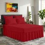 Plain Dyed Polycotton Valance Sheet - Red