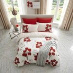 Botanical Duvet Cover Set Reversible Polka Dot - Red