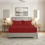 Premium Home Essentials Plain Fitted Sheet - Red