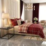 Luxury Check Geometric Duvet Cover Set - Red