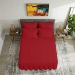 Plain Dyed Polycotton Valance Sheet - Red