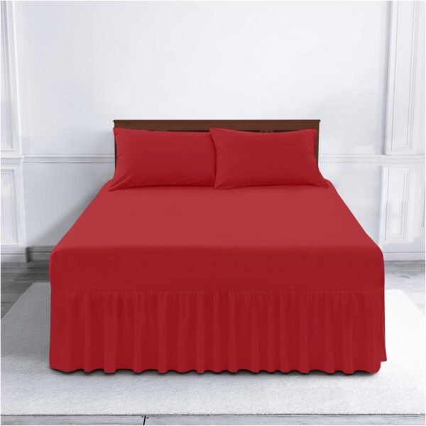 Plain Dyed Polycotton Valance Sheet - Red