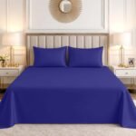 Luxury Cotton Blend Flat Bed Sheet - Blue