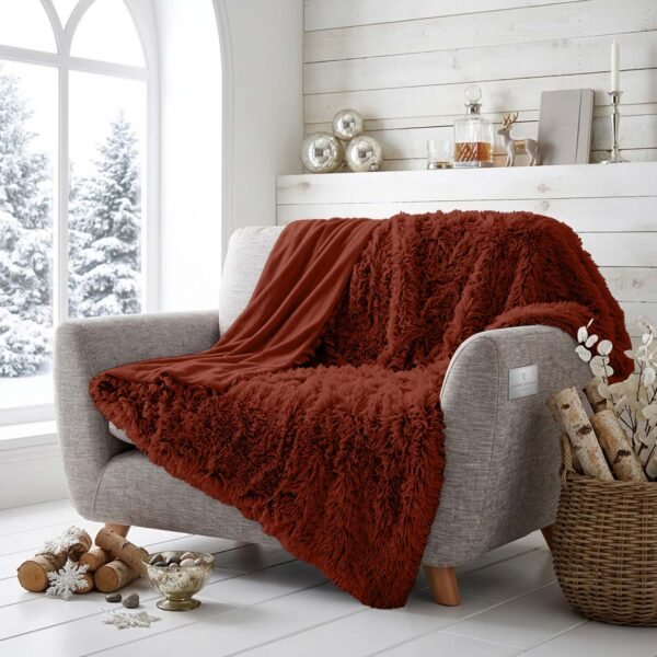 Luxury Soft Fleece Throw Blanket - Rust