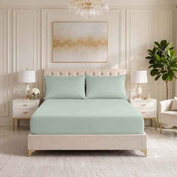 Premium Soft Touch Fitted Sheet – Sage Green