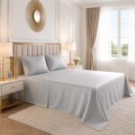 Luxury Cotton Blend Flat Bed Sheet - Silver - Image 2