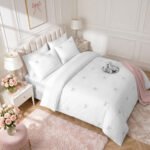 Fancy Embroidered Duvet Cover Set Bows - Pinkvvv