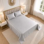 Luxury Cotton Blend Flat Bed Sheet - Silver - Image 3