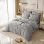 Ultra Teddy Fleece Duvet Cover Set - Sliver