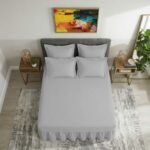 Plain Dyed Polycotton Valance Sheet - Silver