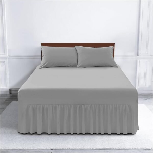 Plain Dyed Polycotton Valance Sheet - Silver
