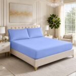 Premium Soft Touch Fitted Sheet – Sky Blue