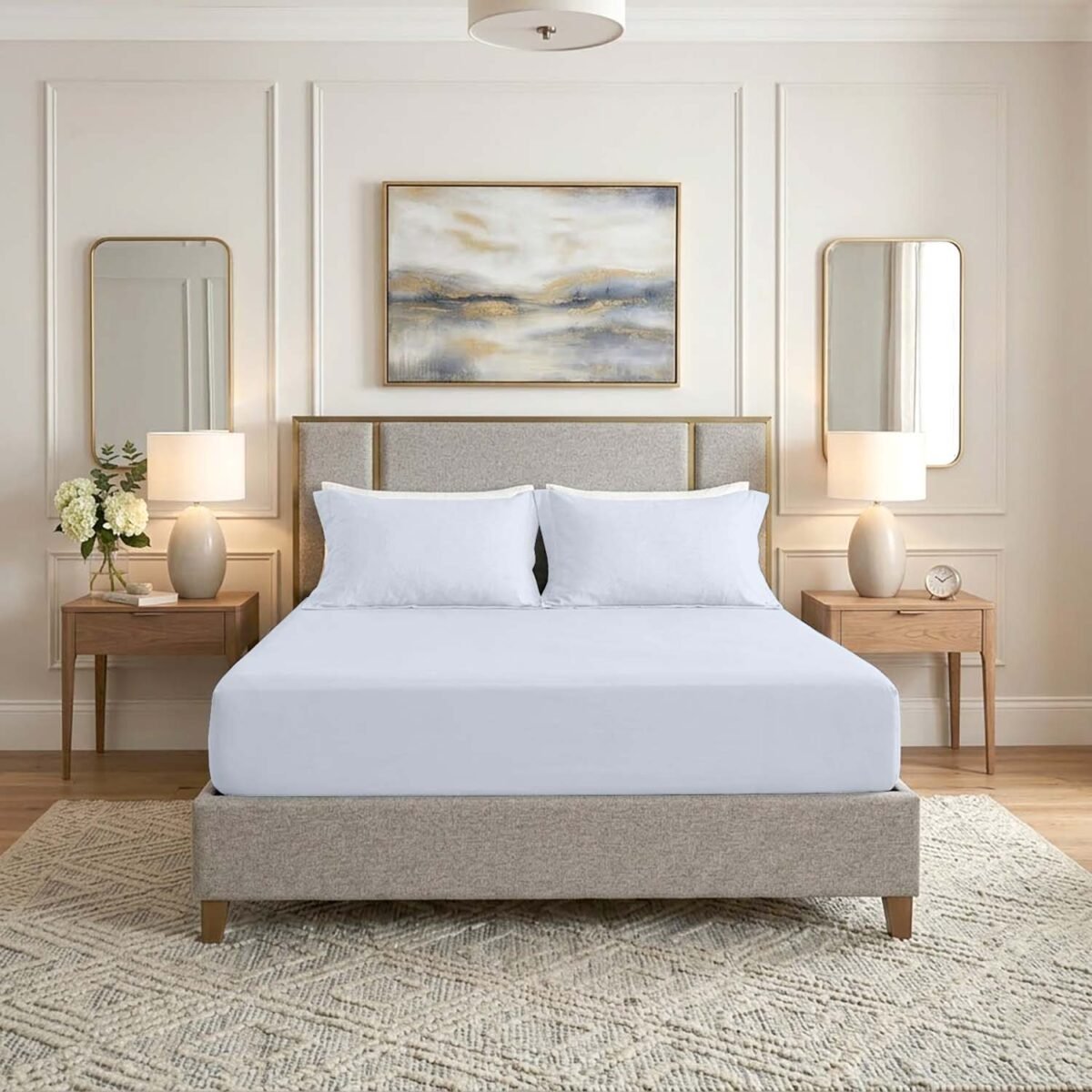 Premium Home Essentials Plain Fitted Sheet - Sky Blue