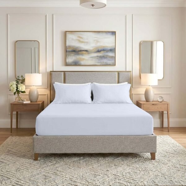 Premium Home Essentials Plain Fitted Sheet - Sky Blue