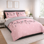 Luxury Feather Geometric Duvet Set - Pink