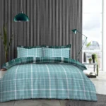 Reversible Geometric Duvet Cover Check Bedding Set Multi