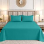 Luxury Cotton Blend Flat Bed Sheet - Teal