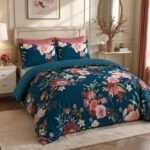Luxury Floral Duvet Cover Set - Teal