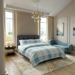 Luxury Check Geometric Duvet Cover Set - Teal