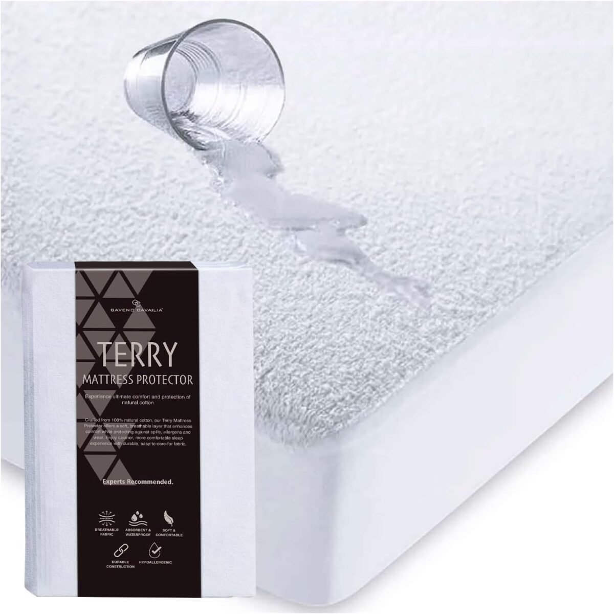 Terry Waterproof Mattress Protector - White