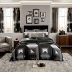 Luxury 3D Triangle Duvet Set - Black/White - Image 2