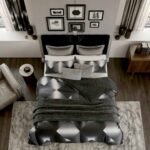 Luxury 3D Triangle Duvet Set - Black/White - Image 3