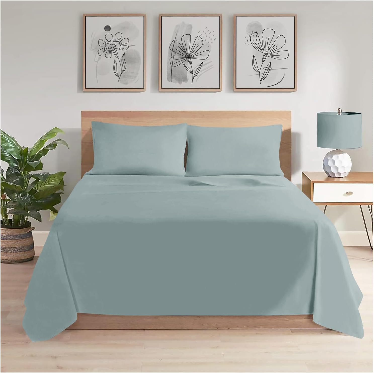 WhatsApp Image 2026-03-29 at 3.37.55 PM (1) Super Soft Breathable Flat Bed Sheet - Duck Egg - Image 1