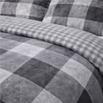 Breathable Denim Check Duvet Cover Set - Grey - Image 2