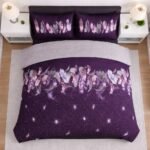 Luxury Feather Geometric Duvet Set - Purple - Image 2