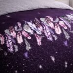 Luxury Feather Geometric Duvet Set - Purple - Image 3