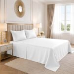 Luxury Cotton Blend Flat Bed Sheet - White - Image 2