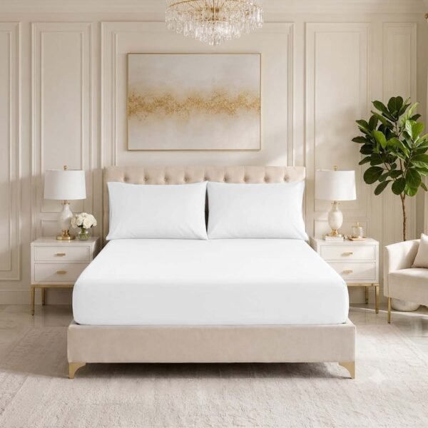 Premium Soft Touch Fitted Sheet – White