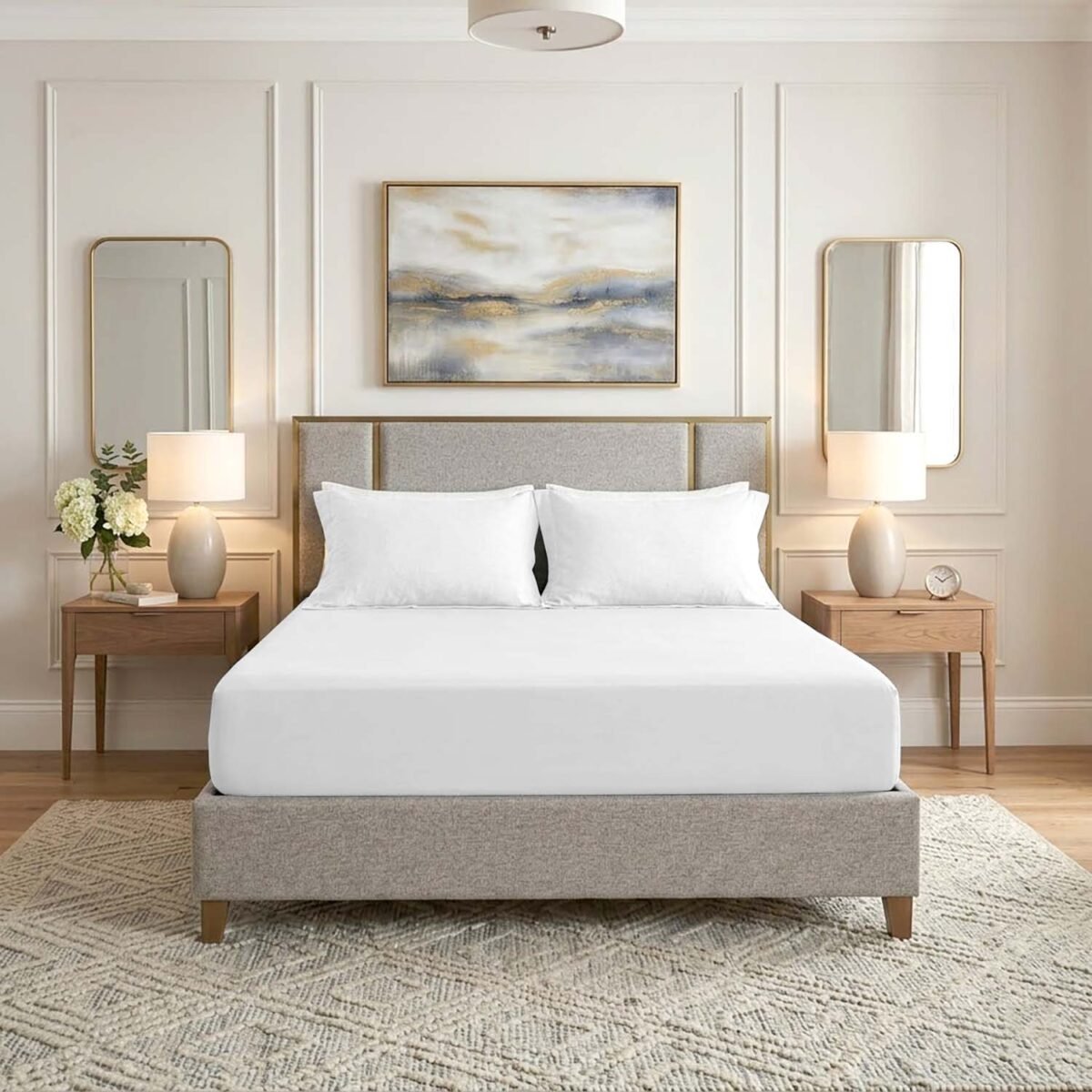 Premium Home Essentials Plain Fitted Sheet - White