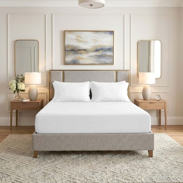 Premium Home Essentials Plain Fitted Sheet - White