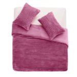 Fleece Bedding Ribbed Duvet Cover Set - Winter Berry - Image 4