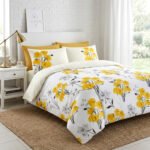 Botanical Floral Print Duvet Cover Set - Yellow