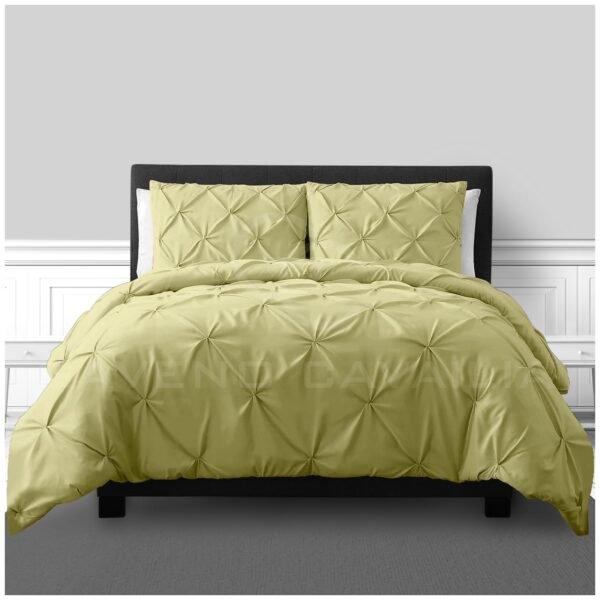 Luxury Pintuck Duvet Cover Set - Yellow