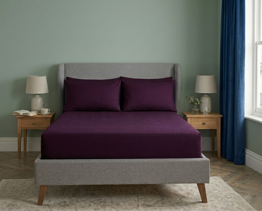 a5c388b0-d810-4c68-8a03-d59afd5e1ee9 Soft Plain Dyed Percale Fitted Sheet - Berry