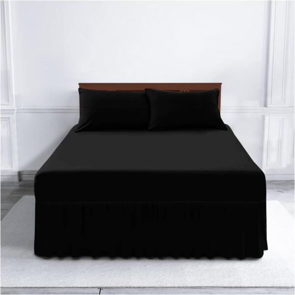 Plain Dyed Polycotton Valance Sheet - Black