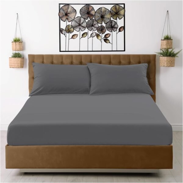 Microfibre Deep Fitted Sheet - Charcoal
