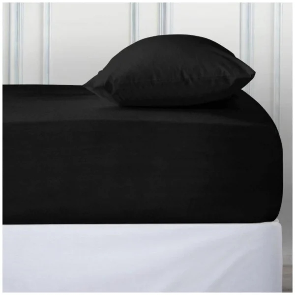 Luxury Deep Fitted Bed Sheet -  Black