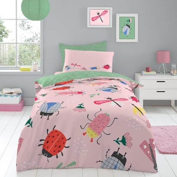 Kids Flying Insects Pattern Duvet Cover Set