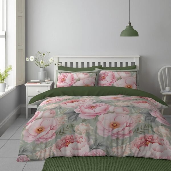 Premium Botanical Duvet Cover Set – Green