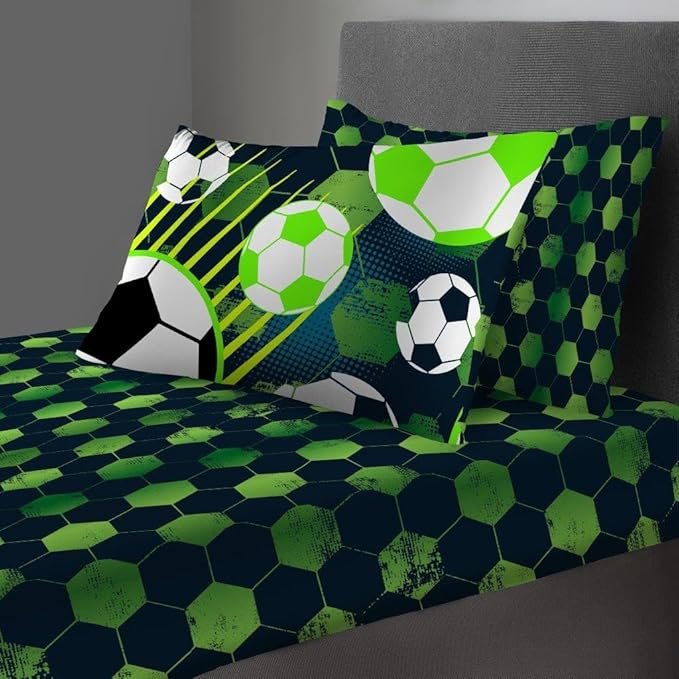 Kids Sports Football Sheet Cover Set - Green